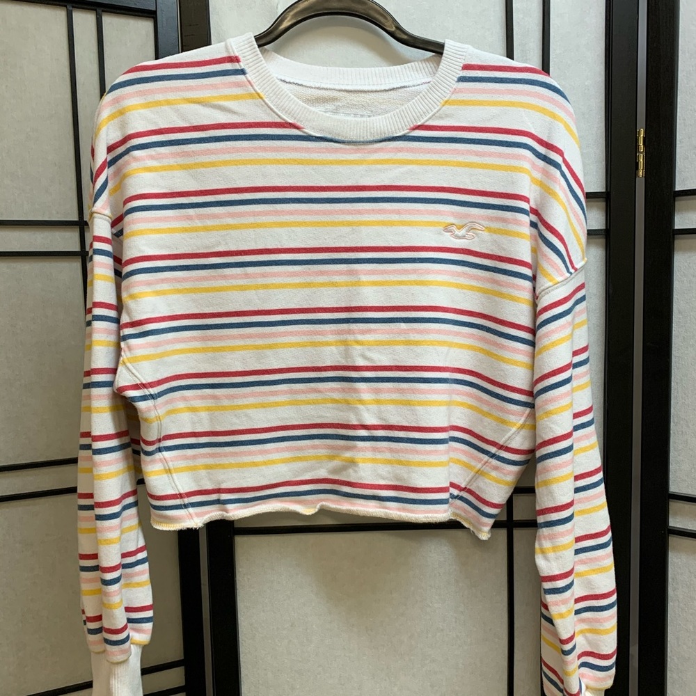 Hollister // striped long sleeve croptop